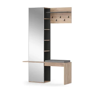 Garderobe krachtige eik goud 120x40x190 adeline