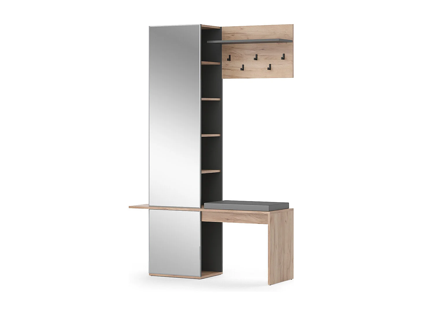 Garderobe krachtige eik goud 120x40x190 adeline