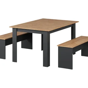 Eettafel set antraciet/gouden eik 137.6×92.8×73 sentio Eettafel set antraciet/gouden eik 137.6×92.8×73 sentio