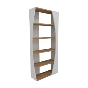 Etagère 5 planken witte decoratie en Atlantische pijnboom H150 cm – Selge
