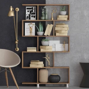 Etagère 5 planken decor walnoot H156 cm – Nilüfer