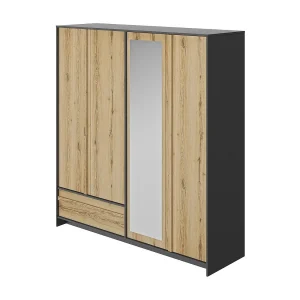 Garderobekast 4 deuren en 1 lade MIMIZAN L197 cm – Franse productie Garderobekast 4 deuren en 1 lade MIMIZAN L197 cm – Franse productie
