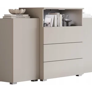 Dressoir 150 cm voor woonkamer met lades en zijvakken kasjmier mat Dressoir 150 cm voor woonkamer met lades en zijvakken kasjmier mat