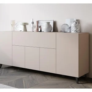 Dressoir PHUKET 180 cm, binnenkast, commode met grote capaciteit, dressoir op poten, kleur beige cashmere