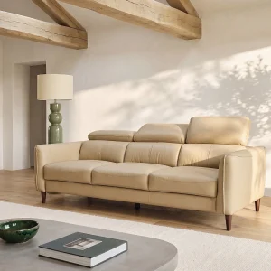 Driezitsbank van beige buffelleer SALVI Driezitsbank van beige buffelleer SALVI