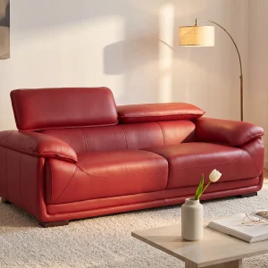 Driezitsbank van leer MACELO – Rood – Koop nu! Driezitsbank van leer MACELO – Rood – Koop nu!