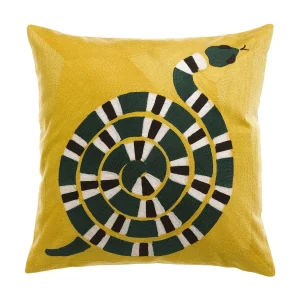 Geborduurd kussen Yoka Mango 45 x 45 cm