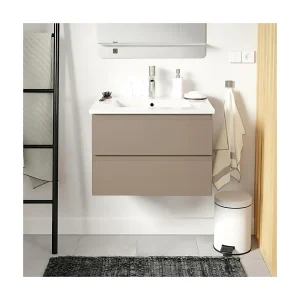 Enkele wastafelset 60cm met keramische bovenkant en chromen kraan SORRENTO Enkele wastafelset 60cm met keramische bovenkant en chromen kraan SORRENTO