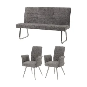 Eetkamer set MCW-G55 (3-delig),  donkergrijs