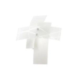 Frida – Applique 2 lumières E14 en verre blanc satiné – Structure chromée, croisé, max 2x42W, sans ampoules Frida – Applique 2 lumières E14 en verre blanc satiné – Structure chromée, croisé, max 2x42W, sans ampoules