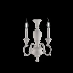 Fiorenza Applique murale en bois blanc Shabby 2 lumières .18 P.16 BL172-AP2-BCO Fiorenza Applique murale en bois blanc Shabby 2 lumières .18 P.16 BL172-AP2-BCO