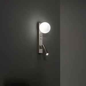 Fog – Bedwandlamp met USB en USB-C, 3W LED + G9, Witte bol, 3000K, Verstelbare behuizing, Glazen diffuser – Perenz – Grijs Fog – Bedwandlamp met USB en USB-C, 3W LED + G9, Witte bol, 3000K, Verstelbare behuizing, Glazen diffuser – Perenz – Grijs