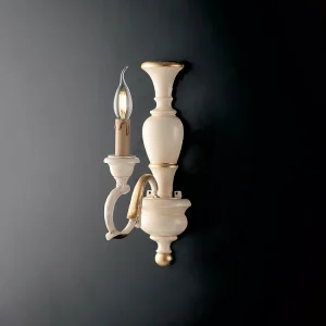 Fiorenza Applique en bois ivoire et feuille d'or 1 lumière .12 P.21 BL172-AP1-AV Fiorenza Applique en bois ivoire et feuille d'or 1 lumière .12 P.21 BL172-AP1-AV