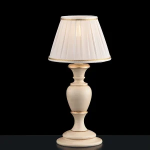 Fiorenza Lampe de table en bois ivoire et doré 1 lumière avec abat-jour dm.20 H.43 d.20 BL172-LT-AV Fiorenza Lampe de table en bois ivoire et doré 1 lumière avec abat-jour dm.20 H.43 d.20 BL172-LT-AV