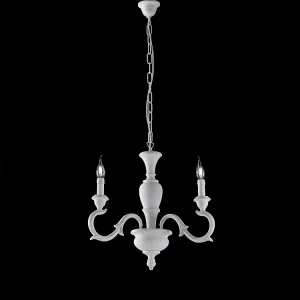Fiorenza Lustre Shabby en bois blanc 3 lumières 110 d.43 BL172-3-BCO Fiorenza Lustre Shabby en bois blanc 3 lumières 110 d.43 BL172-3-BCO