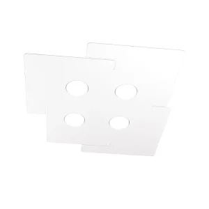 Plafonnier led ECHO Top Light en métal blanc rectangulaire avec 4 douilles d'ampoule Gx53 Plafonnier led ECHO Top Light en métal blanc rectangulaire avec 4 douilles d'ampoule Gx53