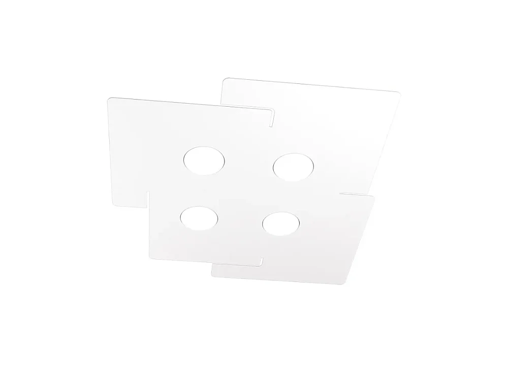 Plafonnier led ECHO Top Light en métal blanc rectangulaire avec 4 douilles d'ampoule Gx53