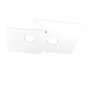 Plafonnier LED ECHO Top Light en métal blanc rectangulaire avec 2 douilles d'ampoule Gx53 Plafonnier LED ECHO Top Light en métal blanc rectangulaire avec 2 douilles d'ampoule Gx53