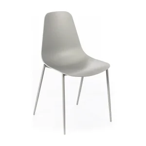 Frida Chaise grise en polypropylène 4 pcs