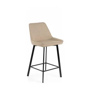 Fox Tabouret en tissu beige Lot de 2 pcs