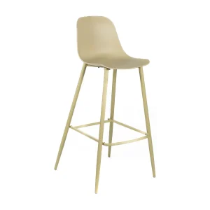 Frida Tabouret en polypropylène jaune Lot de 2 pcs
