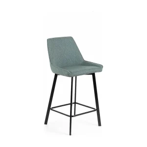 Fox Tabouret en tissu noir Lot de 2 pcs