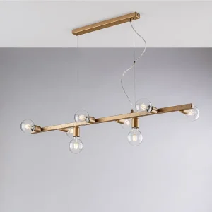 Fabian Suspension en fer laqué noir et doré 8 lumières L.121 X 16 BL293-8-OR Fabian Suspension en fer laqué noir et doré 8 lumières L.121 X 16 BL293-8-OR
