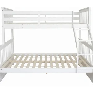Drievoudig stapelbed hout wit 135×190/90x190cm
