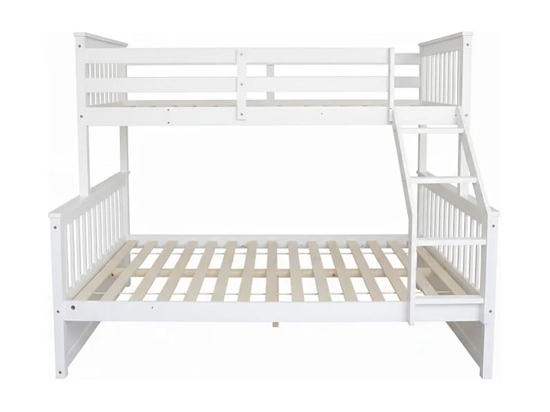 Drievoudig stapelbed hout wit 135x190/90x190cm