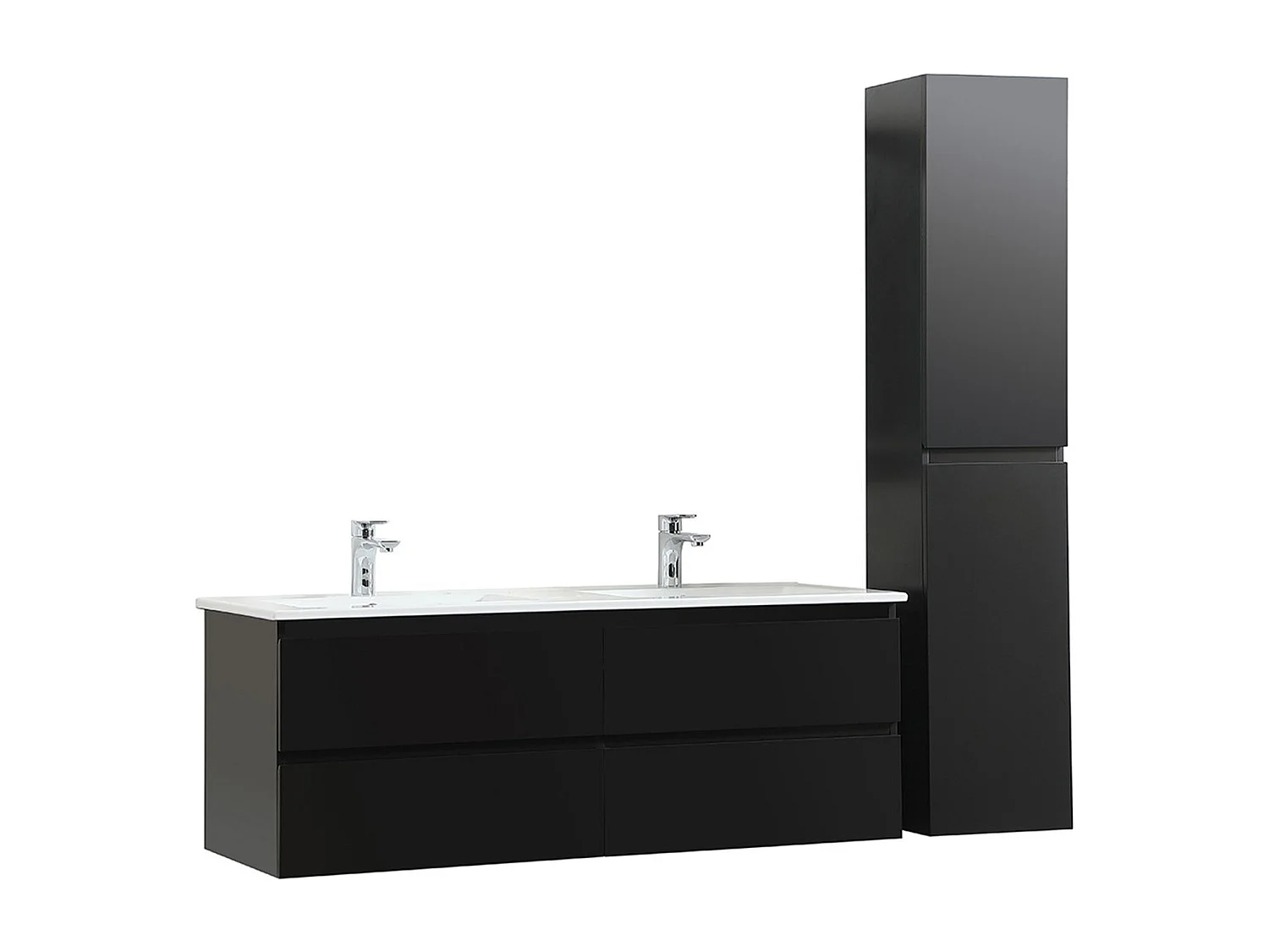 Dubbele wastafelmeubel + wastafel + SORRENTO kolom
