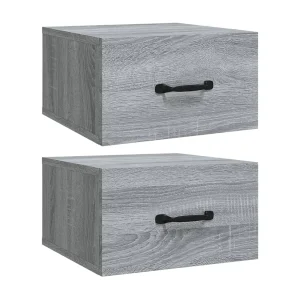Gemma Nachtkastjes 2 st wandgemonteerd 35x35x20 cm grijs sonoma eiken Gemma Nachtkastjes 2 st wandgemonteerd 35x35x20 cm grijs sonoma eiken