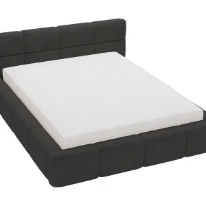 Emporius bed met opbergruimte 140×200 Oslo – tweepersoonsbed met bedlade, gestoffeerd bed Zwart (Magic Velvet 2219)