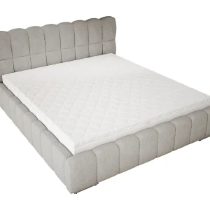 Emporius Avilla gestoffeerd bed bouclé 180 x 200 – tweepersoonsbed met opbergruimte, bed met bedlade – Lichtgrijs (Anthology 15)