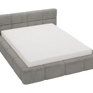 Emporius bed met opbergruimte 140×200 Oslo – tweepersoonsbed met bedlade, gestoffeerd bed Grijs (Magic Velvet 2217)