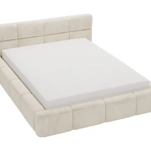 Emporius bed met opbergruimte 180×200 Oslo – tweepersoonsbed met bedlade, gestoffeerd bed Beige (Magic Velvet 2201)