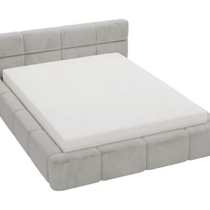 Emporius bed met opbergruimte 180×200 Oslo – tweepersoonsbed met bedlade, gestoffeerd bed Lichtgrijs (Magic Velvet 2218)