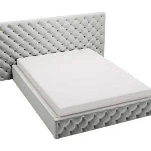 Emporius tweepersoonsbed 140×200 Bella, glamourstijl – gestoffeerd bed, chesterfield, opbergruimte – fluweel Grijs (Magic Velvet 2217) Emporius tweepersoonsbed 140×200 Bella, glamourstijl – gestoffeerd bed, chesterfield, opbergruimte – fluweel Grijs (Magic Velvet 2217)