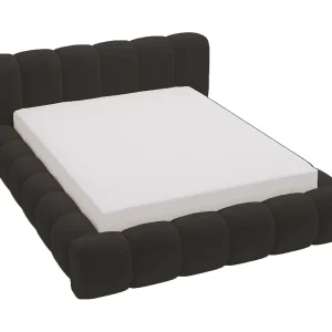 Emporius Cloud bed 180×200 met bedlade – gestoffeerd bed met opbergruimte, fluwelen Zwart (Komodo 23)