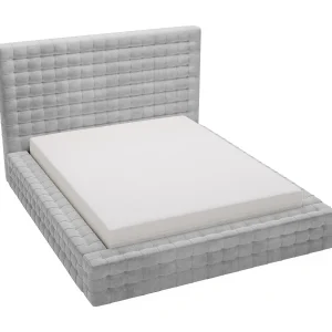 Emporius Arno gestoffeerd bed 180 x 200 cm – bed met opbergruimte en bedlade, fluwelen – bed 180×200 Zilver (Elegance 13)