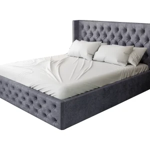 Emporius Tweepersoonsbed 140×200 Rolia – gestoffeerd bed met opbergruimte, Slaapkamer, Tienerkamer – Fluweel Donkergrijs (Paros 06) Emporius Tweepersoonsbed 140×200 Rolia – gestoffeerd bed met opbergruimte, Slaapkamer, Tienerkamer – Fluweel Donkergrijs (Paros 06)