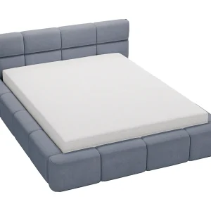 Emporius tweepersoonsbed 180×200, gestoffeerd bed Oslo –  dik foam, lattenbodem, fluwelen – Donkergrijs (Solar 96)