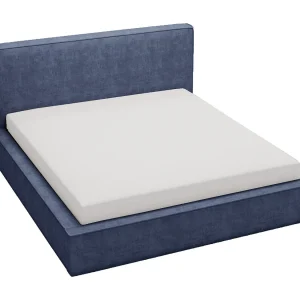Emporius Gestoffeerd bed 160×200 Amare – tweepersoonsbed met opbergruimte – fluwelen Blauw (Komodo 50)