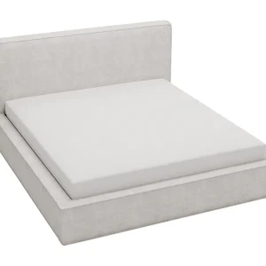 Emporius Gestoffeerd bed 160×200 Amare – tweepersoonsbed met opbergruimte – fluwelen Lichtgrijs (Komodo 20)