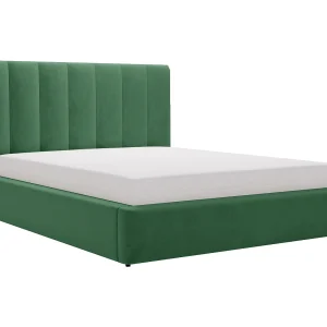 Emporius Velor gestoffeerd bed 140×200 – bed met opbergruimte en bedlade, tweepersoonsbed 140×200 fluwelen Groen (Magic Velvet 2225)