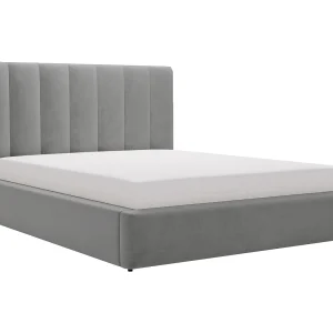 Emporius Velor gestoffeerd bed 140×200 – bed met opbergruimte en bedlade, tweepersoonsbed 140×200 fluwelen Grijs (Magic Velvet 2217)