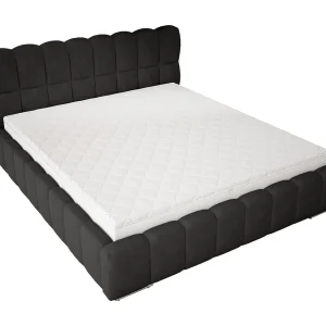 Emporius Avilla gestoffeerd bed 140 x 200 – tweepersoonsbed met opbergruimte, bed met bedlade – fluwelen, Zwart (Komodo 23)