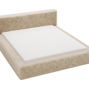 Emporius bed 180×200 cm Alros – Stof imitatiebont, gestoffeerd bed Beige (Lapit 29)