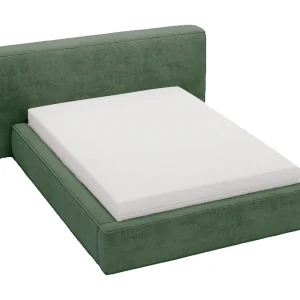 Emporius bed 180 x 200 cm Vitoria – gestoffeerd bed met opbergruimte, fluweel bed Groen (Symphony 12)