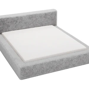 Emporius bed 180×200 cm Alros – Stof imitatiebont, gestoffeerd bed Lichtgrijs (Lapit 03)