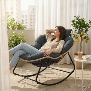 Eggshell Schommelstoel met Tech Stof – Modern Design, Ergonomische Ondersteuning en Premium Comfort voor Uw Woonruimte Eggshell Schommelstoel met Tech Stof – Modern Design, Ergonomische Ondersteuning en Premium Comfort voor Uw Woonruimte